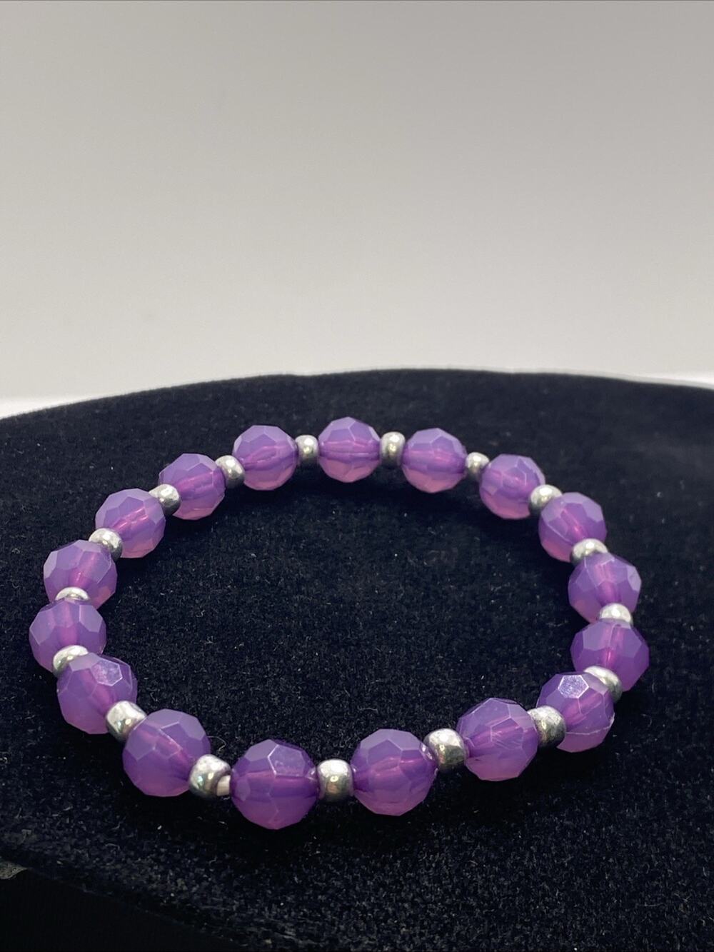 Womens Purple Beaded Bracelet